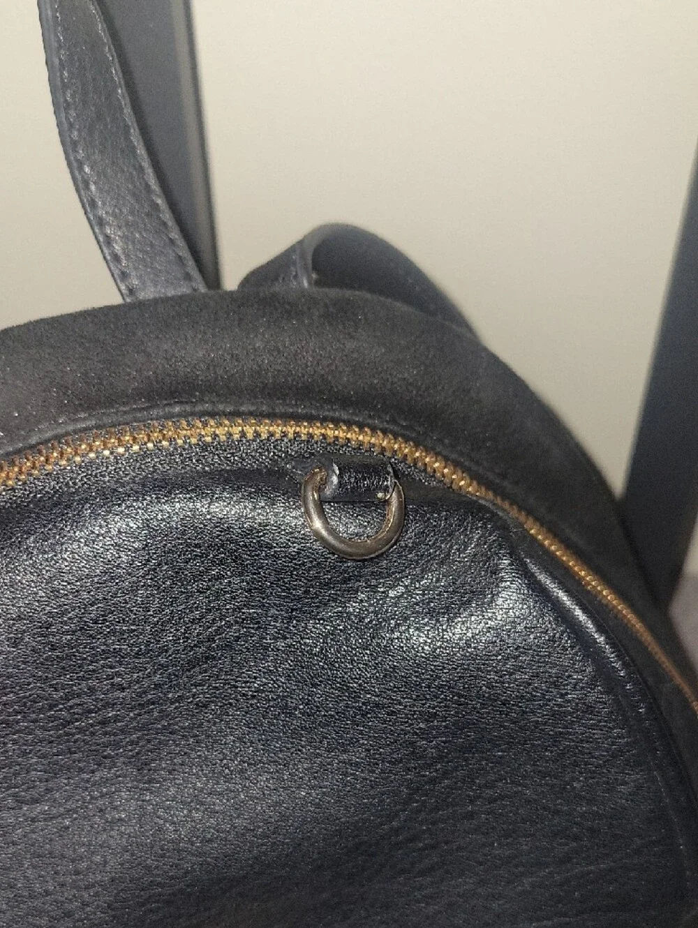 Lauren Conrad Classic Black Faux Leather Backpack with Front Zip Pocket